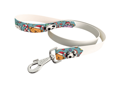 L'atelier du Fourmilier Laisse bicolore poignée imprimée 314 / 19mm Laisse bicolore en BioThane® avec poignée imprimée – Collection Noël - Coloris au choix