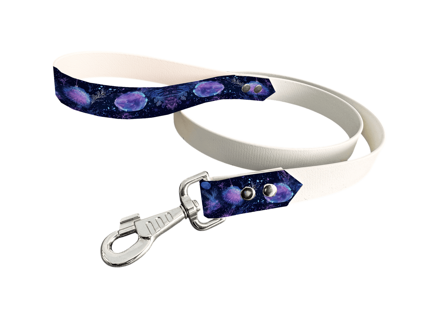 L'atelier du Fourmilier Laisse bicolore poignée imprimée 317 / 19mm Laisse bicolore en BioThane® avec poignée imprimée – Collection Noël - Coloris au choix