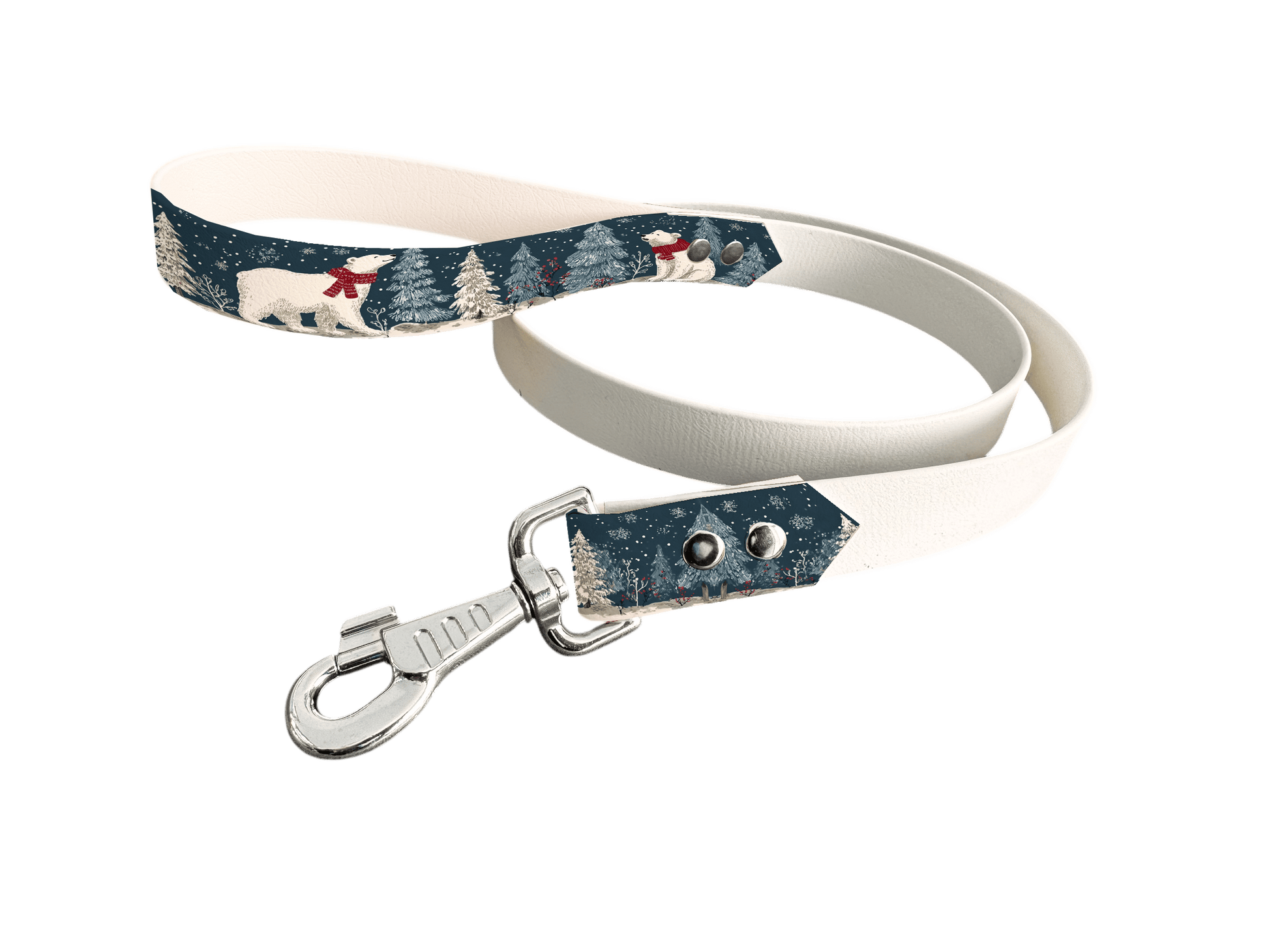 L'atelier du Fourmilier Laisse bicolore poignée imprimée 318 / 19mm Laisse bicolore en BioThane® avec poignée imprimée – Collection Noël - Coloris au choix