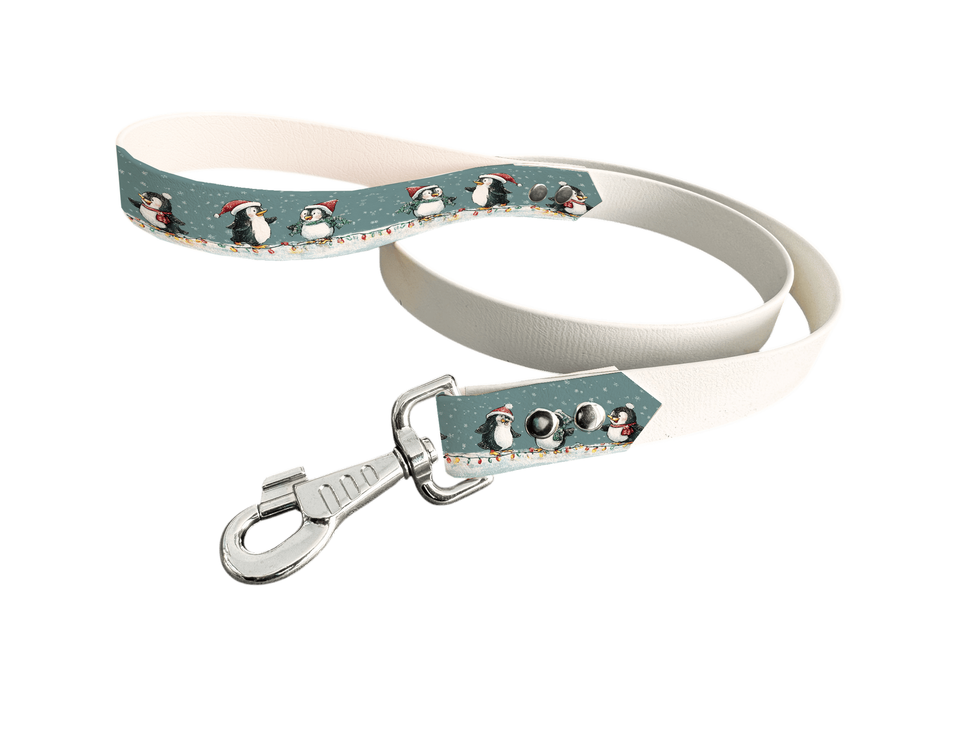 L'atelier du Fourmilier Laisse bicolore poignée imprimée 321 / 19mm Laisse bicolore en BioThane® avec poignée imprimée – Collection Noël - Coloris au choix