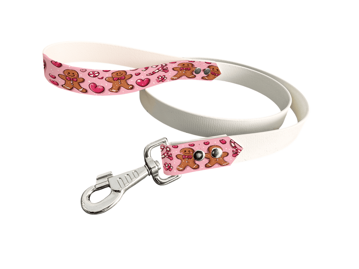 L'atelier du Fourmilier Laisse bicolore poignée imprimée 322 / 19mm Laisse bicolore en BioThane® avec poignée imprimée – Collection Noël - Coloris au choix