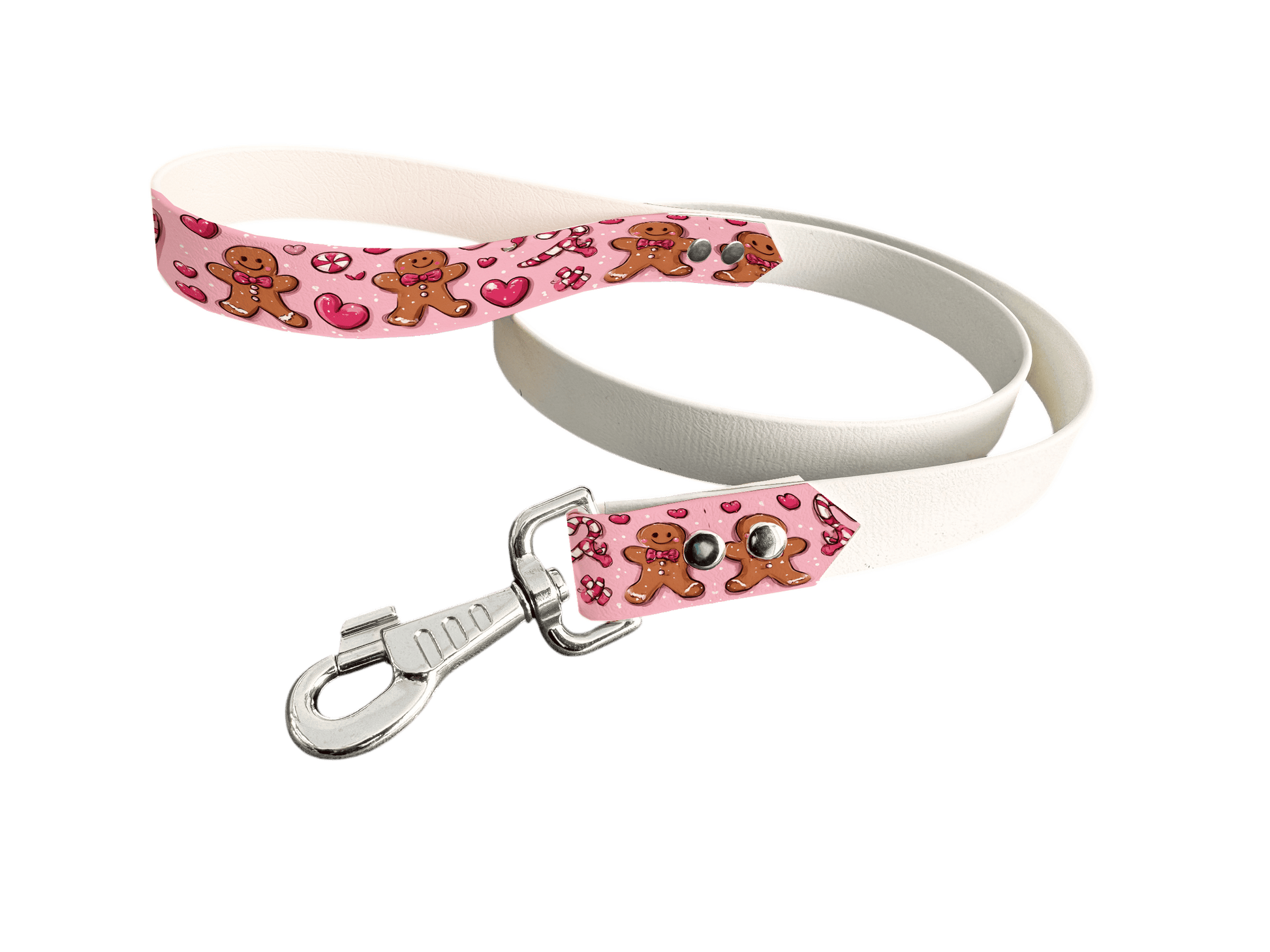 L'atelier du Fourmilier Laisse bicolore poignée imprimée 322 / 19mm Laisse bicolore en BioThane® avec poignée imprimée – Collection Noël - Coloris au choix