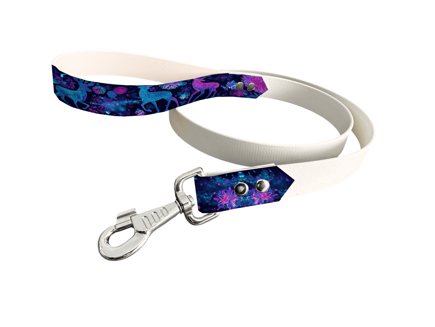 L'atelier du Fourmilier Laisse bicolore poignée imprimée 323 / 19mm Laisse bicolore en BioThane® avec poignée imprimée – Collection Noël - Coloris au choix