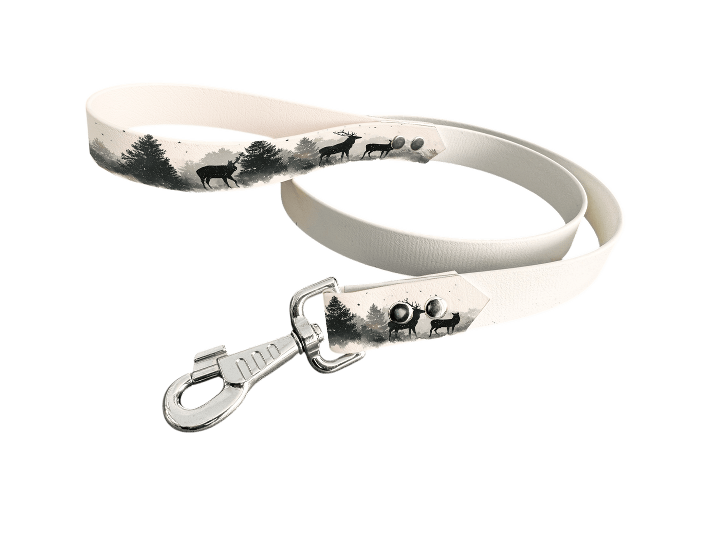 L'atelier du Fourmilier Laisse bicolore poignée imprimée 324 / 19mm Laisse bicolore en BioThane® avec poignée imprimée – Collection Noël - Coloris au choix