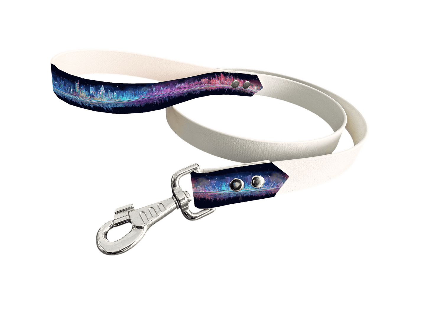 L'atelier du Fourmilier Laisse bicolore poignée imprimée 325 / 19mm Laisse bicolore en BioThane® avec poignée imprimée – Collection Noël - Coloris au choix