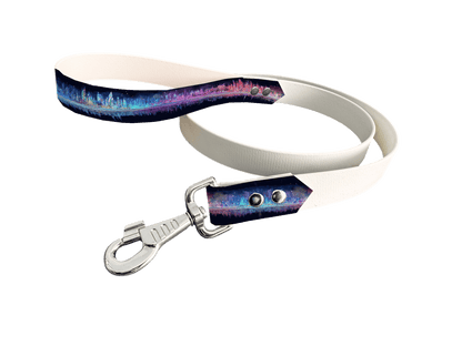 L'atelier du Fourmilier Laisse bicolore poignée imprimée 325 / 19mm Laisse bicolore en BioThane® avec poignée imprimée – Collection Noël - Coloris au choix