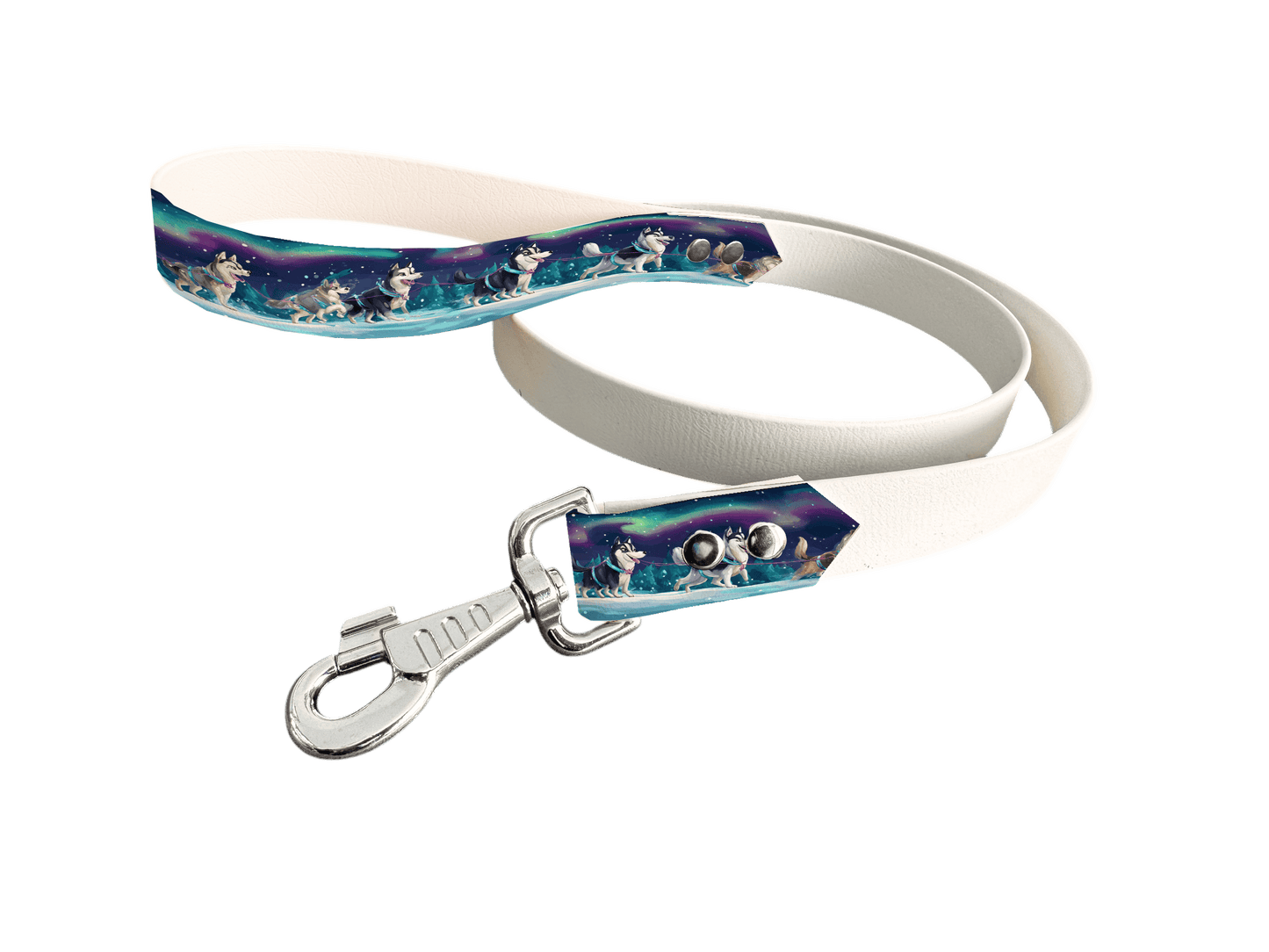 L'atelier du Fourmilier Laisse bicolore poignée imprimée 326 / 19mm Laisse bicolore en BioThane® avec poignée imprimée – Collection Noël - Coloris au choix