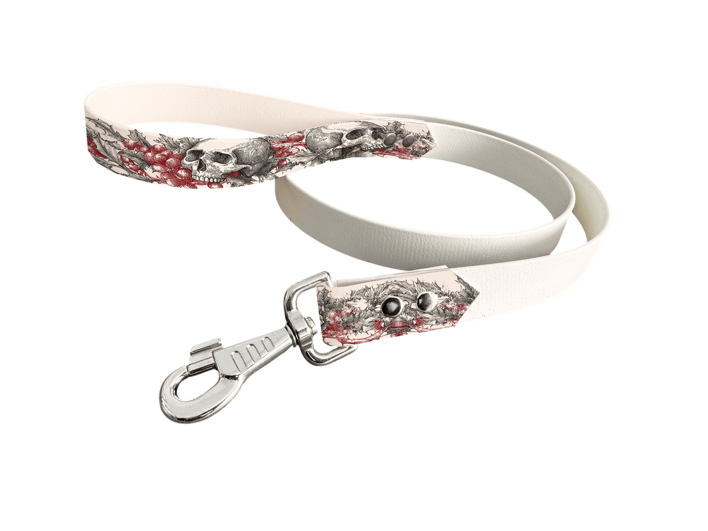 L'atelier du Fourmilier Laisse bicolore poignée imprimée 327 / 19mm Laisse bicolore en BioThane® avec poignée imprimée – Collection Noël - Coloris au choix