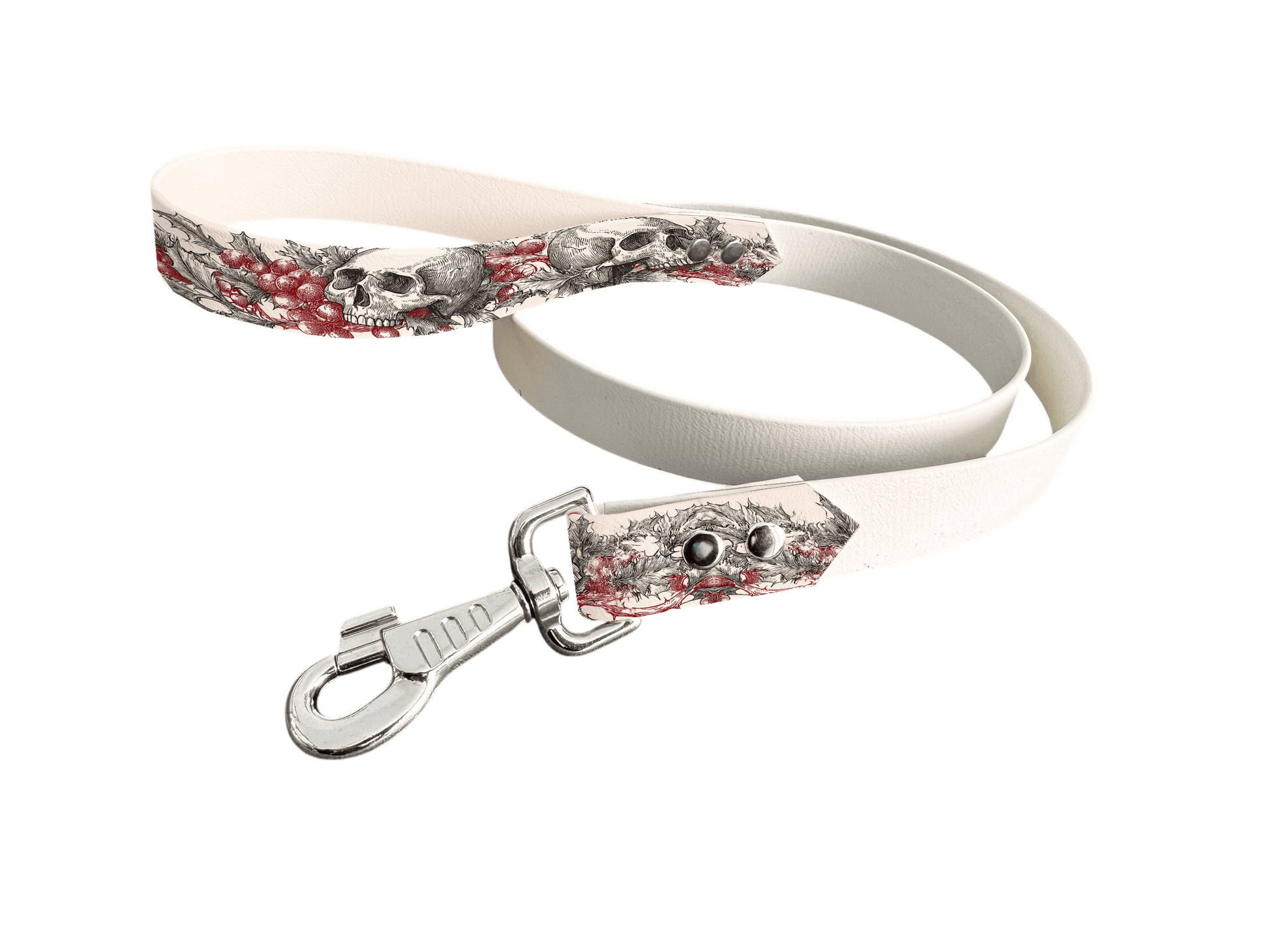 L'atelier du Fourmilier Laisse bicolore poignée imprimée 327 / 19mm Laisse bicolore en BioThane® avec poignée imprimée – Collection Noël - Coloris au choix