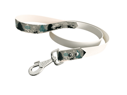 L'atelier du Fourmilier Laisse bicolore poignée imprimée 329 / 19mm Laisse bicolore en BioThane® avec poignée imprimée – Collection Noël - Coloris au choix