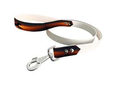 L'atelier du Fourmilier Laisse bicolore poignée imprimée 33 / 19mm Laisse bicolore en BioThane® avec poignée imprimée – Collection Chiens- Coloris au choix