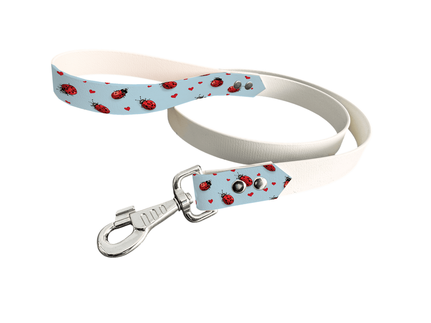 L'atelier du Fourmilier Laisse bicolore poignée imprimée 351 / 19mm Laisse bicolore en BioThane® avec poignée imprimée – Collection Saint Valentin- Coloris au choix