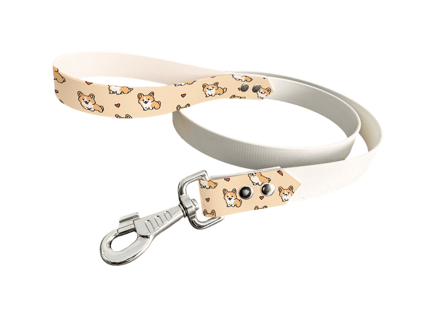 L'atelier du Fourmilier Laisse bicolore poignée imprimée 352 / 19mm Laisse bicolore en BioThane® avec poignée imprimée – Collection Saint Valentin- Coloris au choix