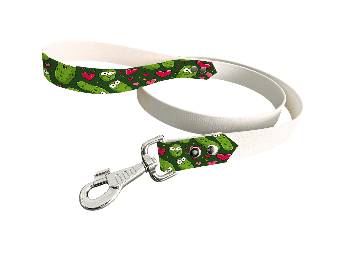 L'atelier du Fourmilier Laisse bicolore poignée imprimée 359 / 19mm Laisse bicolore en BioThane® avec poignée imprimée – Collection Saint Valentin- Coloris au choix