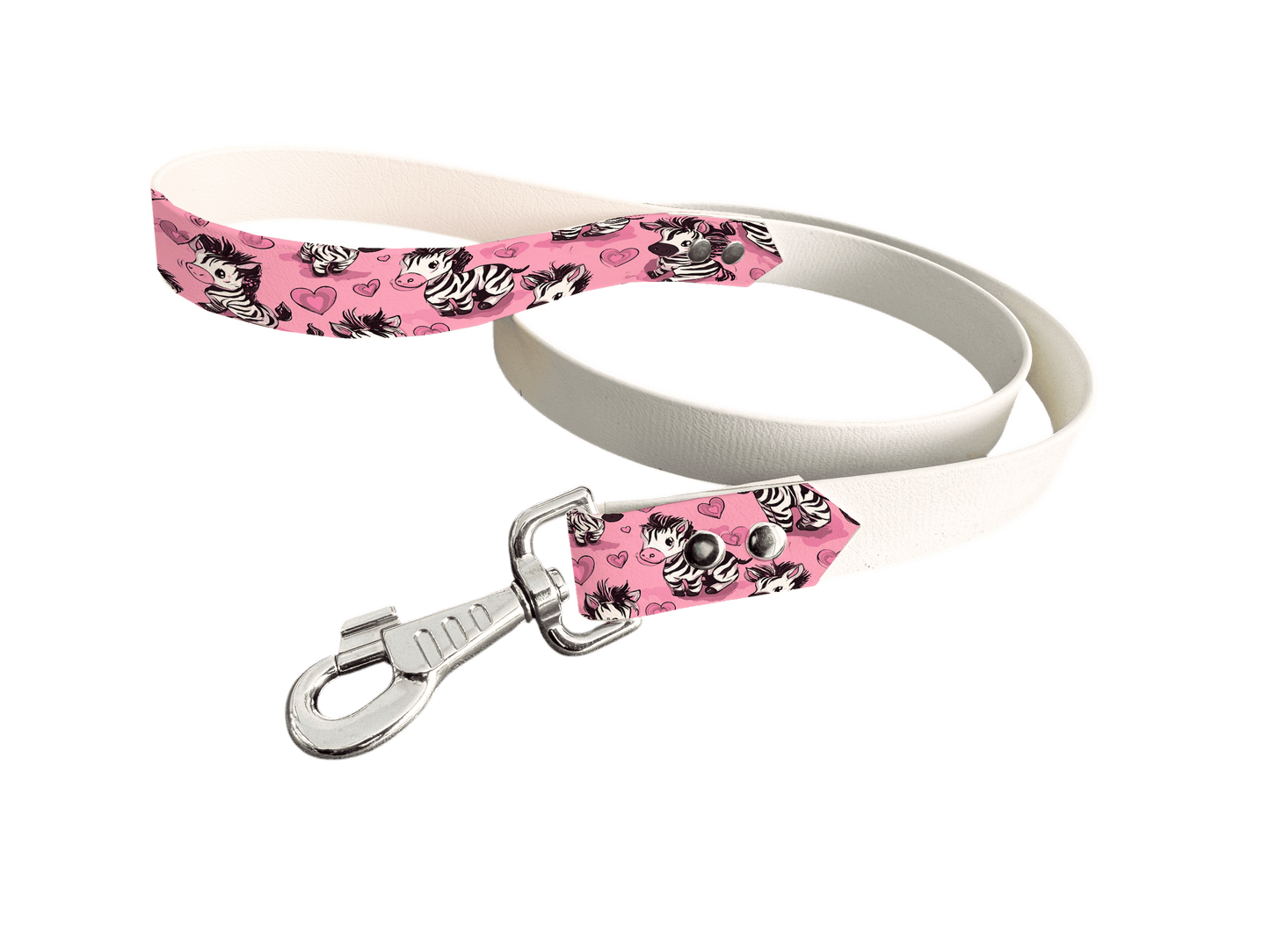 L'atelier du Fourmilier Laisse bicolore poignée imprimée 361 / 19mm Laisse bicolore en BioThane® avec poignée imprimée – Collection Saint Valentin- Coloris au choix