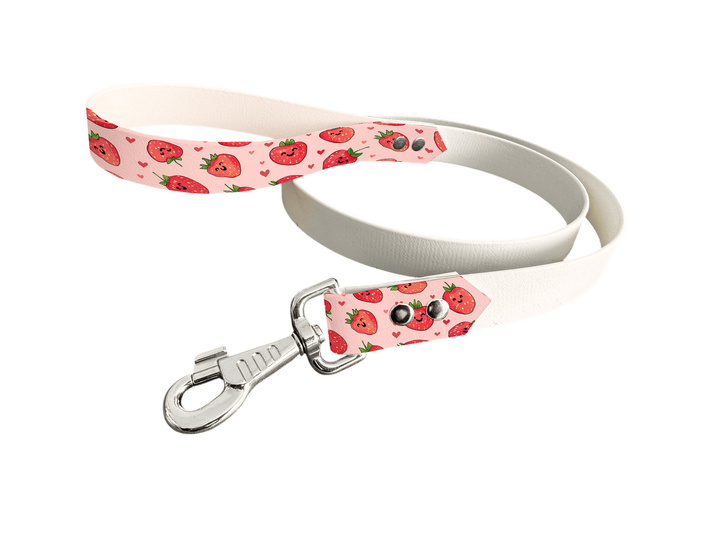 L'atelier du Fourmilier Laisse bicolore poignée imprimée 377 / 19mm Laisse bicolore en BioThane® avec poignée imprimée – Collection Saint Valentin- Coloris au choix
