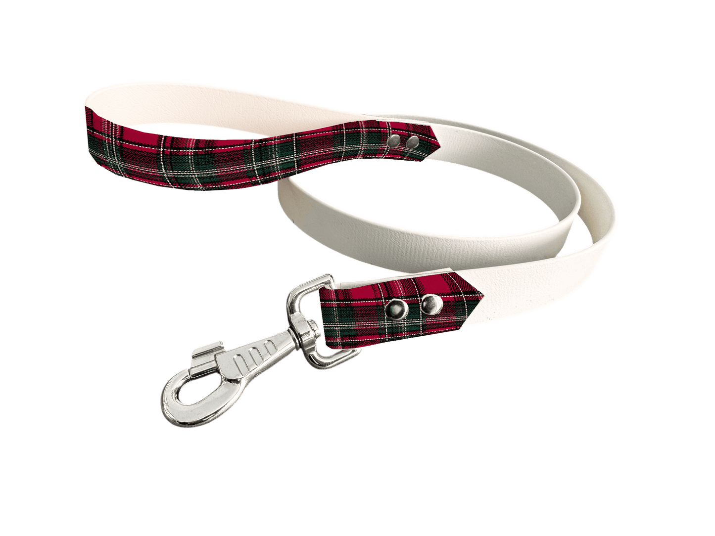 L'atelier du Fourmilier Laisse bicolore poignée imprimée 387 / 19mm Laisse bicolore en BioThane® avec poignée imprimée – Collection Tartan - Coloris au choix