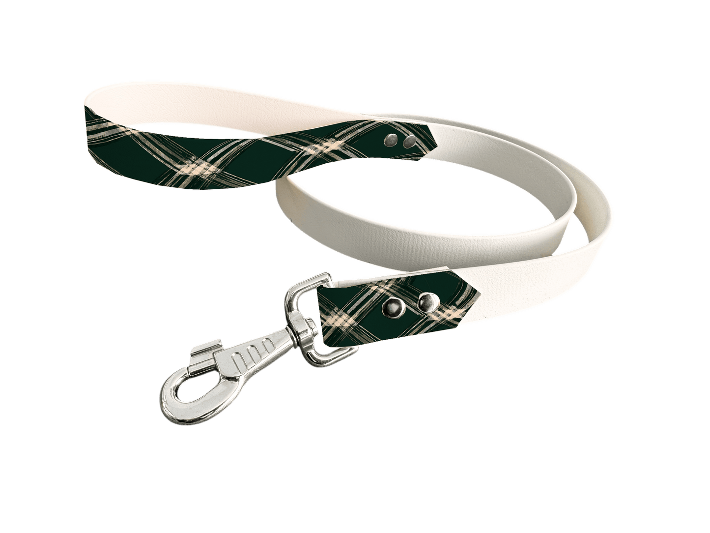 L'atelier du Fourmilier Laisse bicolore poignée imprimée 391 / 19mm Laisse bicolore en BioThane® avec poignée imprimée – Collection Tartan - Coloris au choix