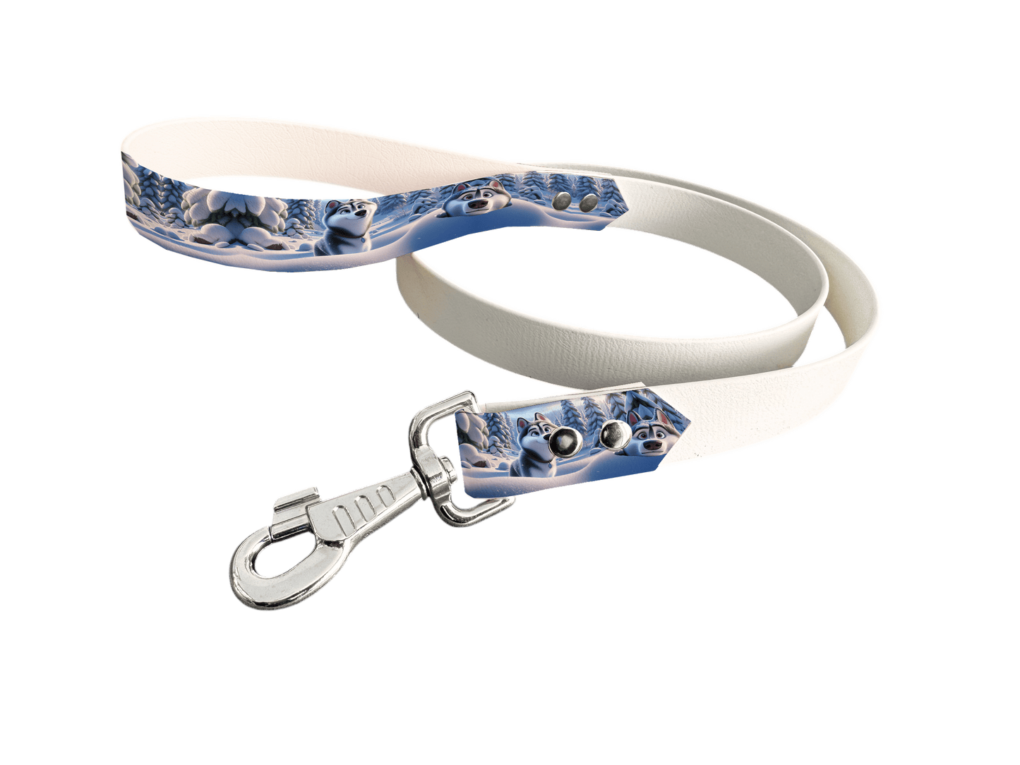 L'atelier du Fourmilier Laisse bicolore poignée imprimée 40 / 19mm Laisse bicolore en BioThane® avec poignée imprimée – Collection Chiens- Coloris au choix