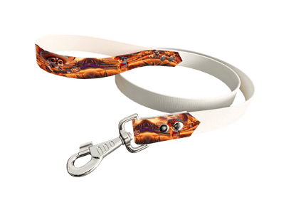 L'atelier du Fourmilier Laisse bicolore poignée imprimée 41 / 19mm Laisse bicolore en BioThane® avec poignée imprimée – Collection Chiens- Coloris au choix