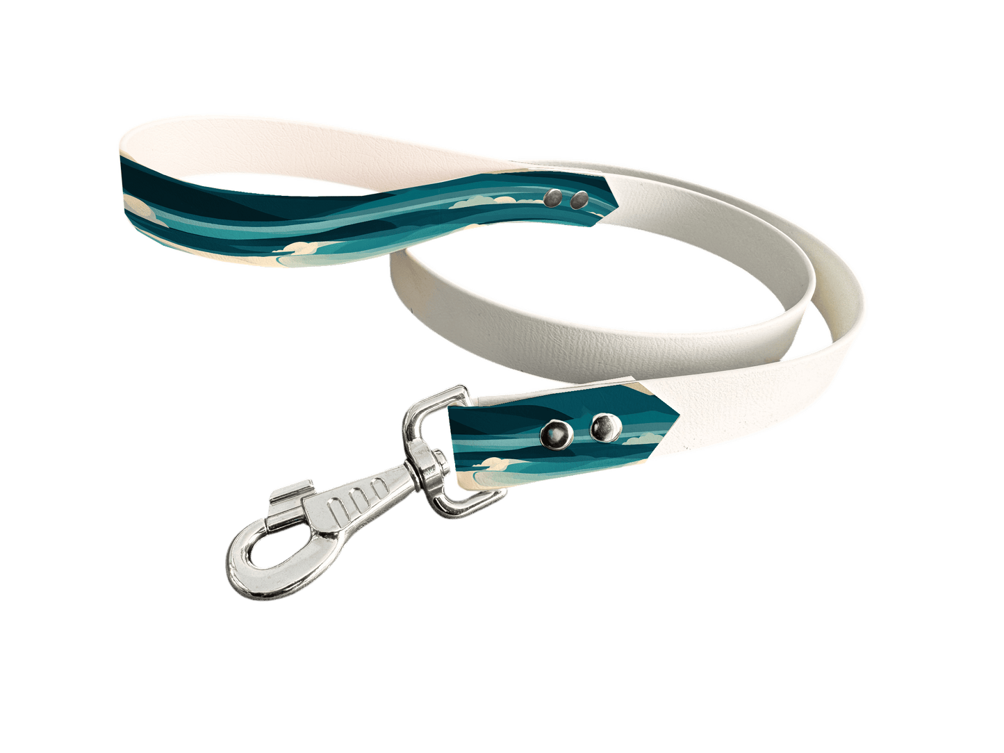 L'atelier du Fourmilier Laisse bicolore poignée imprimée 412 / 19mm Laisse bicolore en BioThane® avec poignée imprimée – Collection Paysages- Coloris au choix