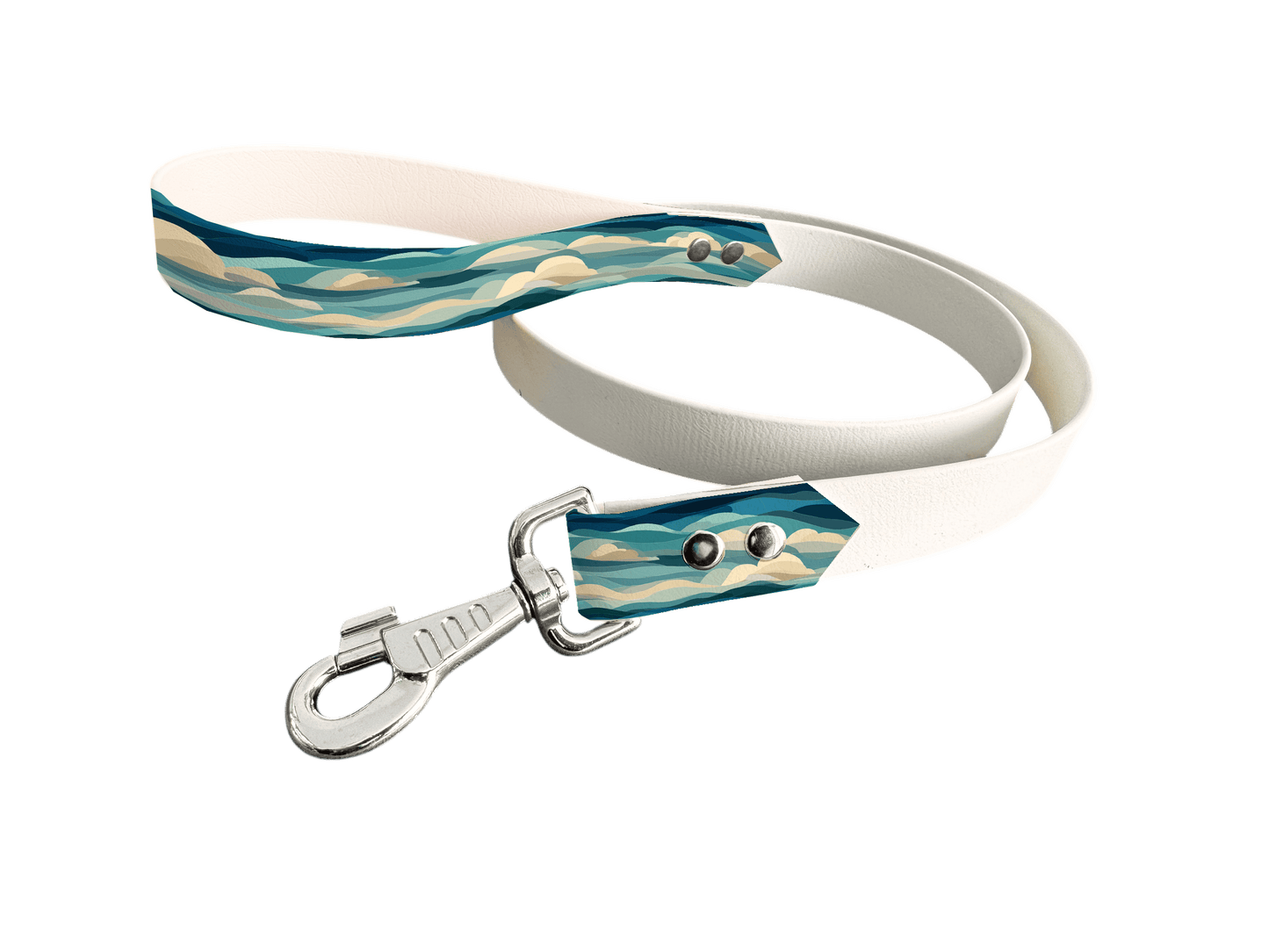 L'atelier du Fourmilier Laisse bicolore poignée imprimée 413 / 19mm Laisse bicolore en BioThane® avec poignée imprimée – Collection Paysages- Coloris au choix