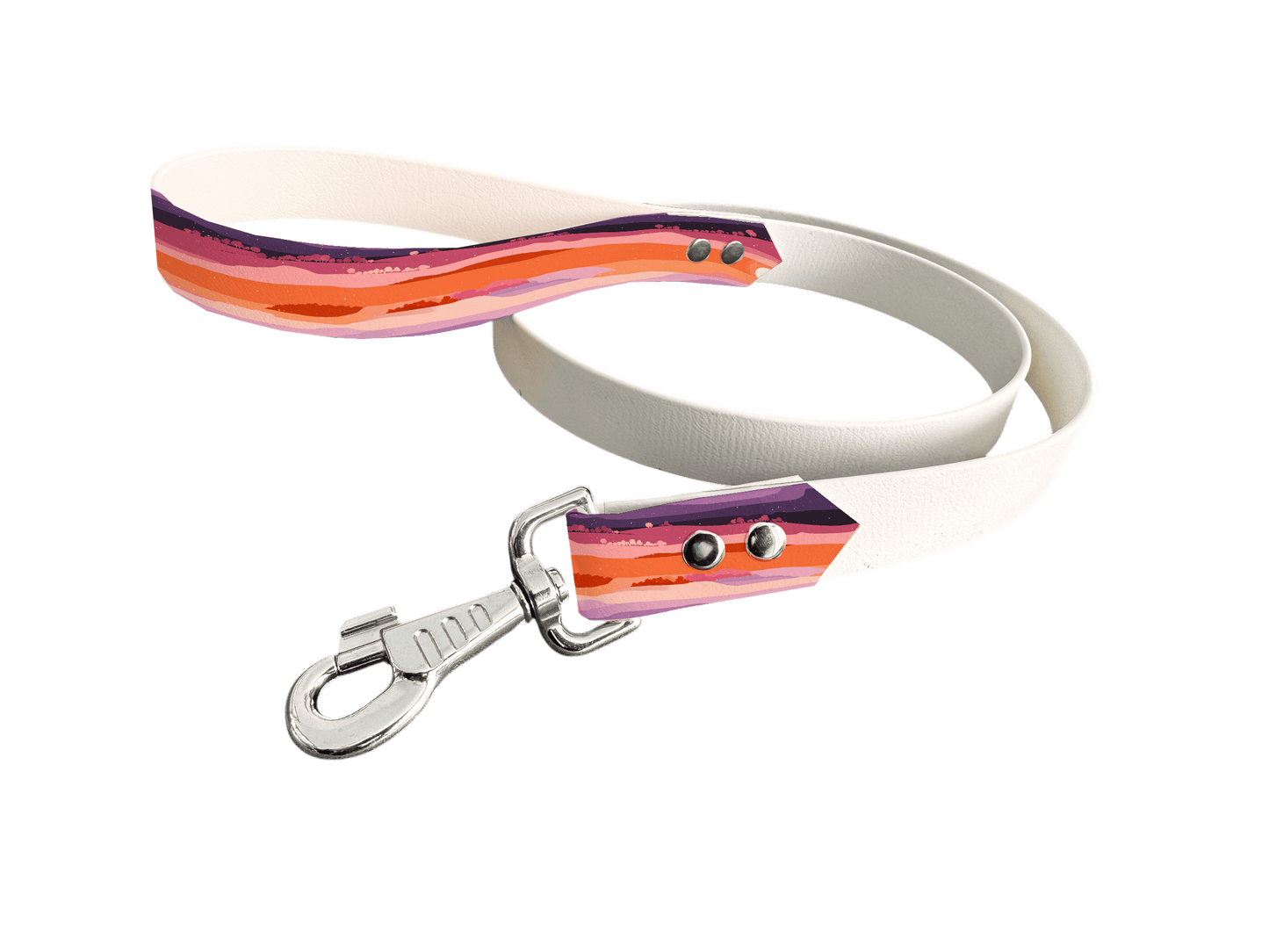 L'atelier du Fourmilier Laisse bicolore poignée imprimée 414 / 19mm Laisse bicolore en BioThane® avec poignée imprimée – Collection Paysages- Coloris au choix