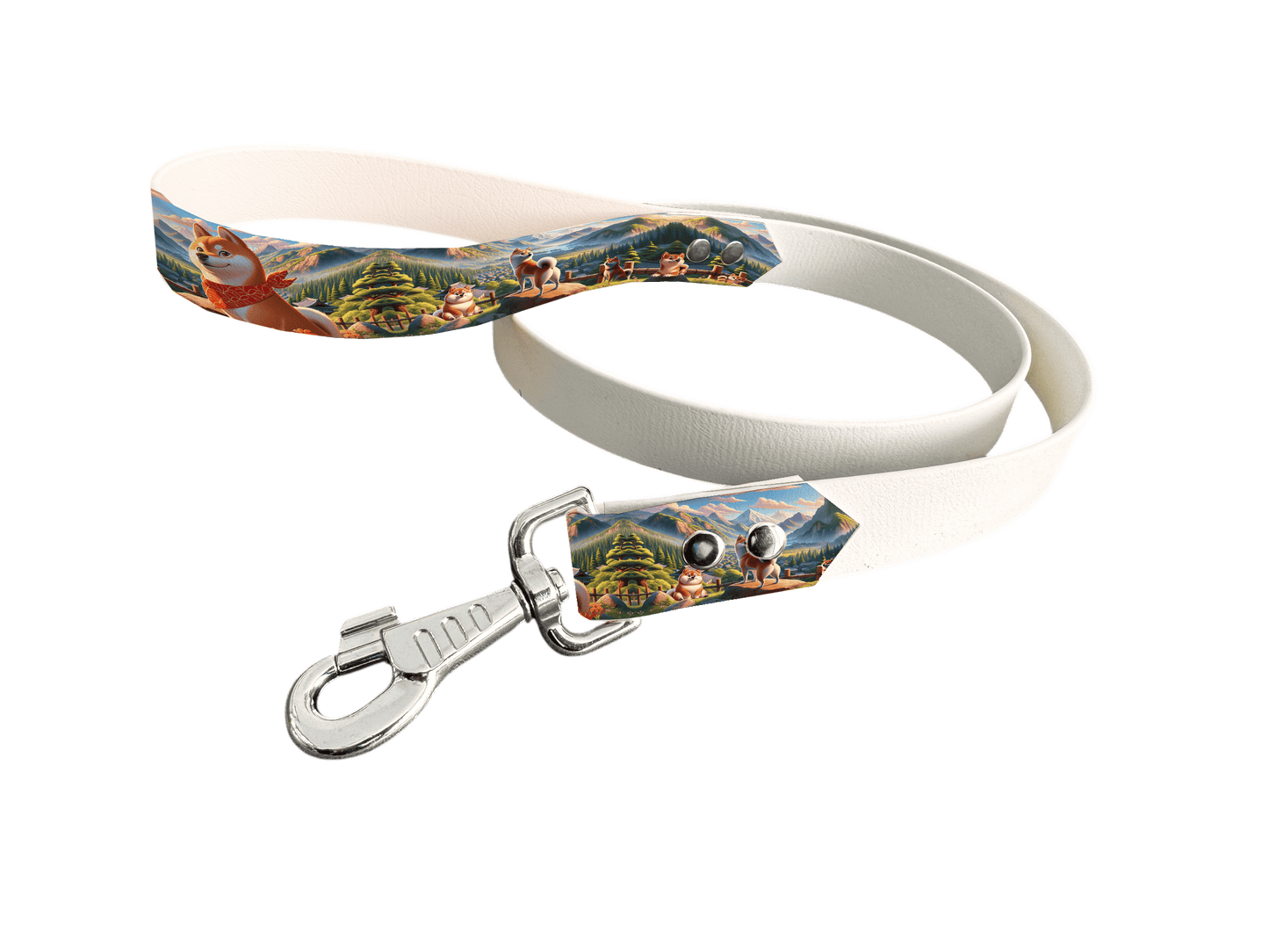 L'atelier du Fourmilier Laisse bicolore poignée imprimée 42 / 19mm Laisse bicolore en BioThane® avec poignée imprimée – Collection Chiens- Coloris au choix