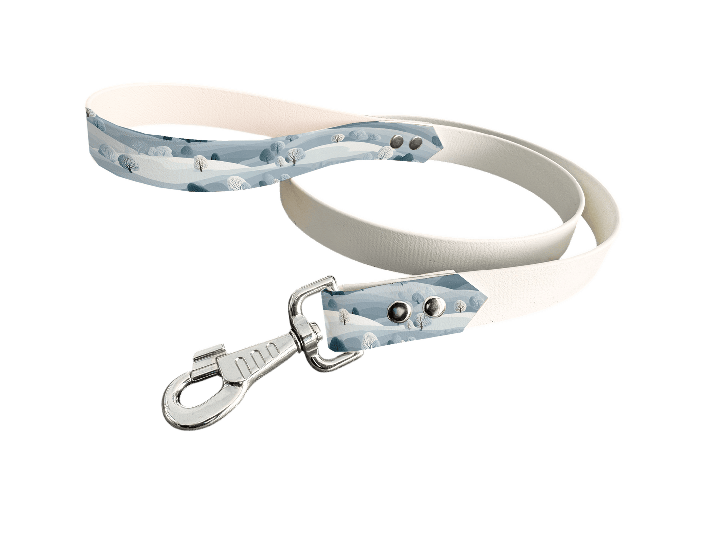 L'atelier du Fourmilier Laisse bicolore poignée imprimée 420 / 19mm Laisse bicolore en BioThane® avec poignée imprimée – Collection Paysages- Coloris au choix