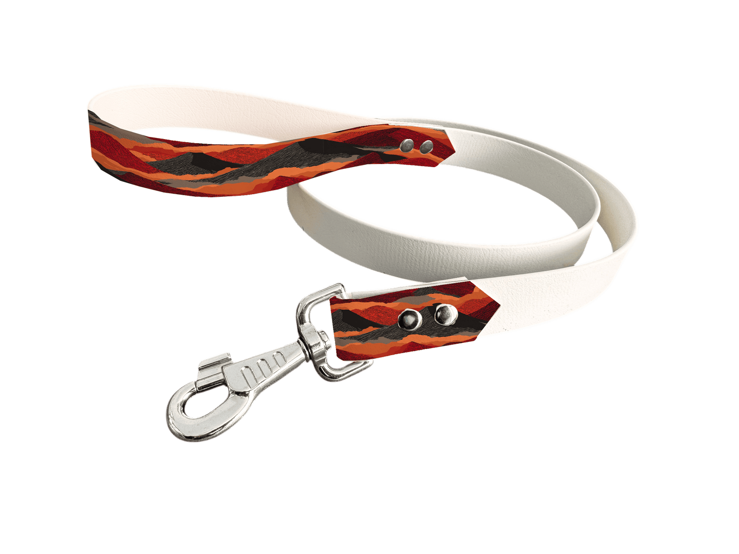L'atelier du Fourmilier Laisse bicolore poignée imprimée 422 / 19mm Laisse bicolore en BioThane® avec poignée imprimée – Collection Paysages- Coloris au choix