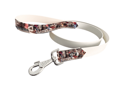 L'atelier du Fourmilier Laisse bicolore poignée imprimée 51 / 19mm Laisse bicolore en BioThane® avec poignée imprimée – Collection Chiens- Coloris au choix