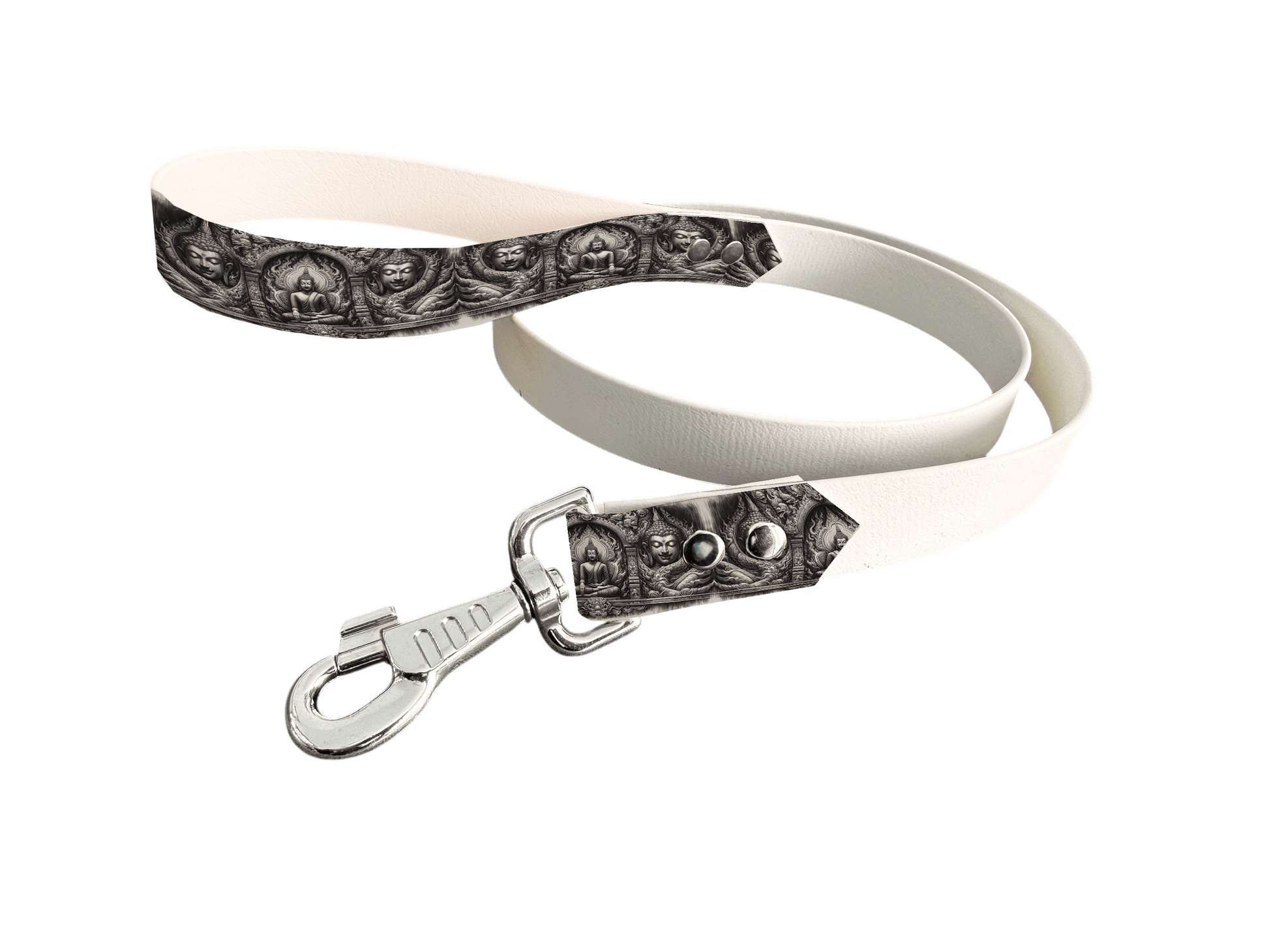 L'atelier du Fourmilier Laisse bicolore poignée imprimée 59 / 19mm Laisse bicolore en BioThane® avec poignée imprimée – Collection Tribal - Coloris au choix