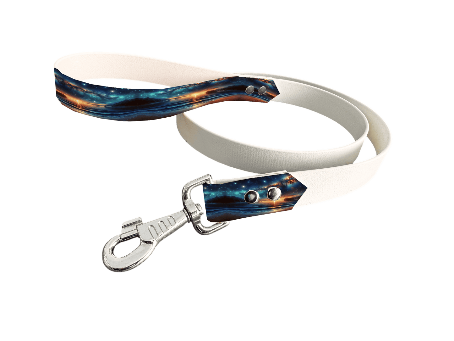 L'atelier du Fourmilier Laisse bicolore poignée imprimée 92 / 19mm Laisse bicolore en BioThane® avec poignée imprimée – Collection Paysages- Coloris au choix