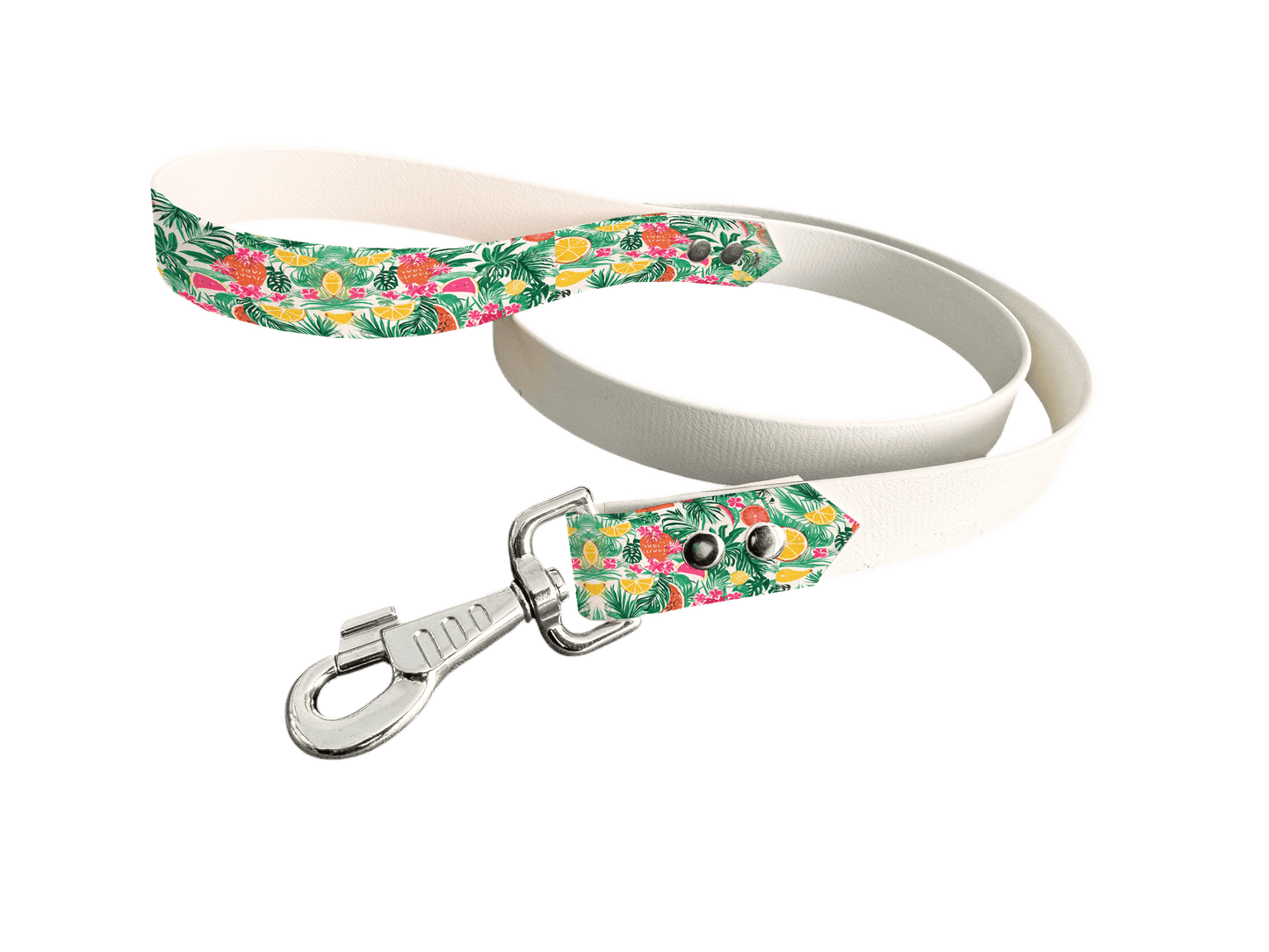 L'atelier du Fourmilier Laisse bicolore poignée imprimée Laisse en BioThane® avec poignée imprimée – Collection Fleur - Coloris au choix