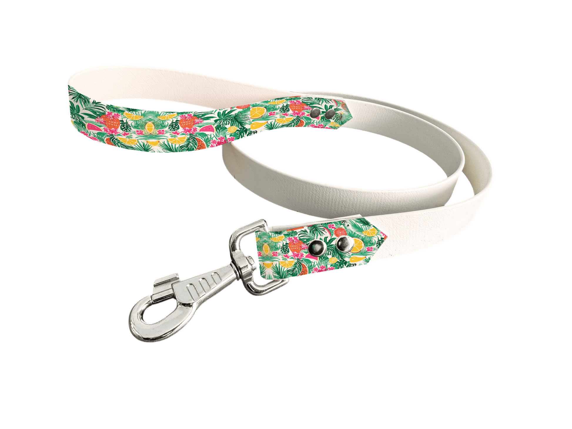 L'atelier du Fourmilier Laisse bicolore poignée imprimée Laisse en BioThane® avec poignée imprimée – Collection Fleur - Coloris au choix