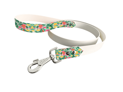 L'atelier du Fourmilier Laisse bicolore poignée imprimée Laisse en BioThane® avec poignée imprimée – Collection Fleur - Coloris au choix