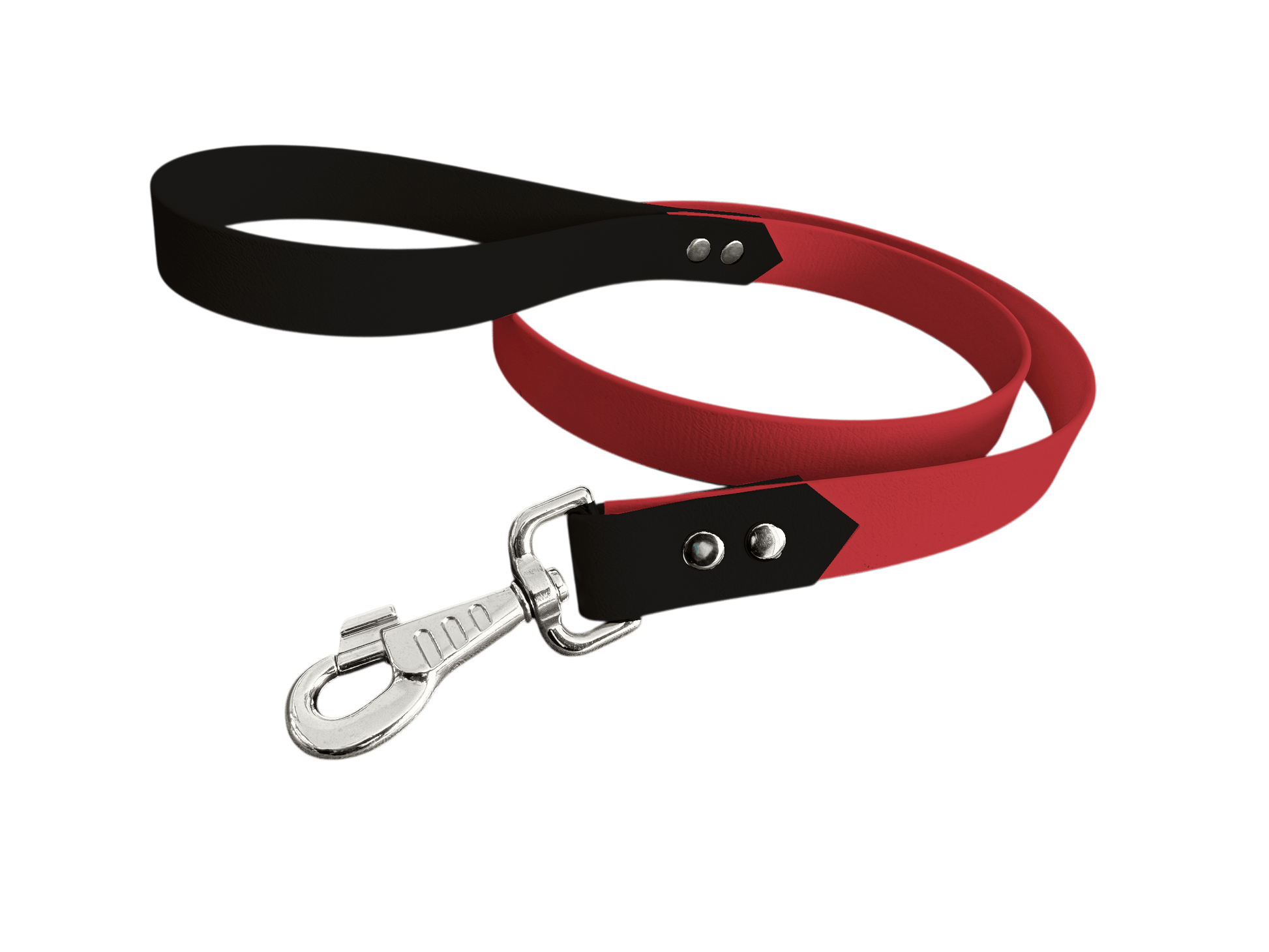 L'atelier du Fourmilier Laisse bicolore Rouge Laisse bicolore Classique en BioThane