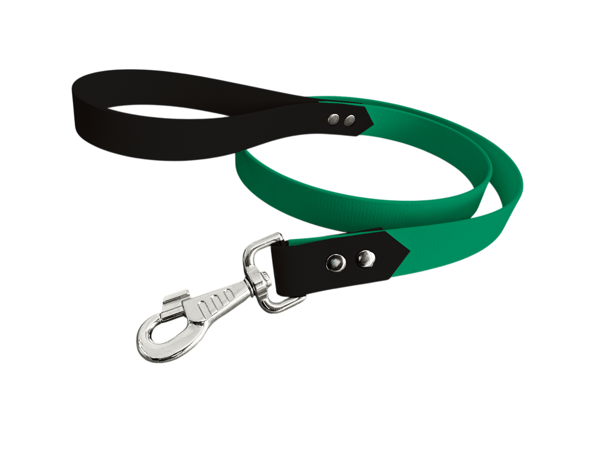 L'atelier du Fourmilier Laisse bicolore vert émeraude Laisse bicolore Classique en BioThane