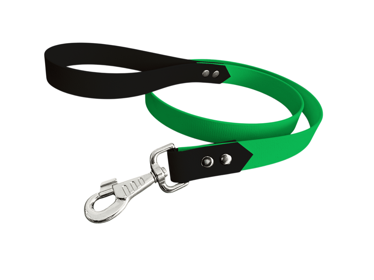 L'atelier du Fourmilier Laisse bicolore Vert Fluo Laisse bicolore Classique en BioThane