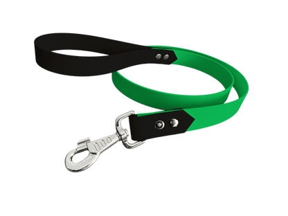 L'atelier du Fourmilier Laisse bicolore Vert Fluo Laisse bicolore Classique en BioThane