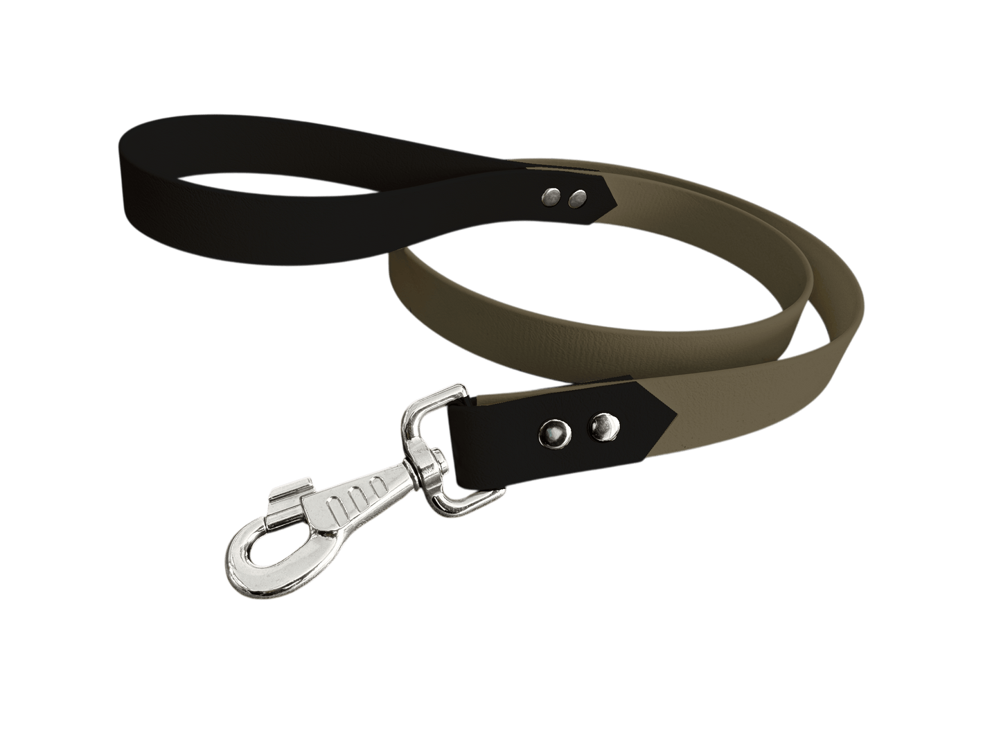 L'atelier du Fourmilier Laisse bicolore Vert Olive Laisse bicolore Classique en BioThane
