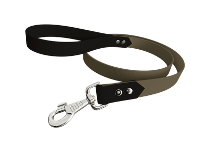 L'atelier du Fourmilier Laisse bicolore Vert Olive Laisse bicolore Classique en BioThane
