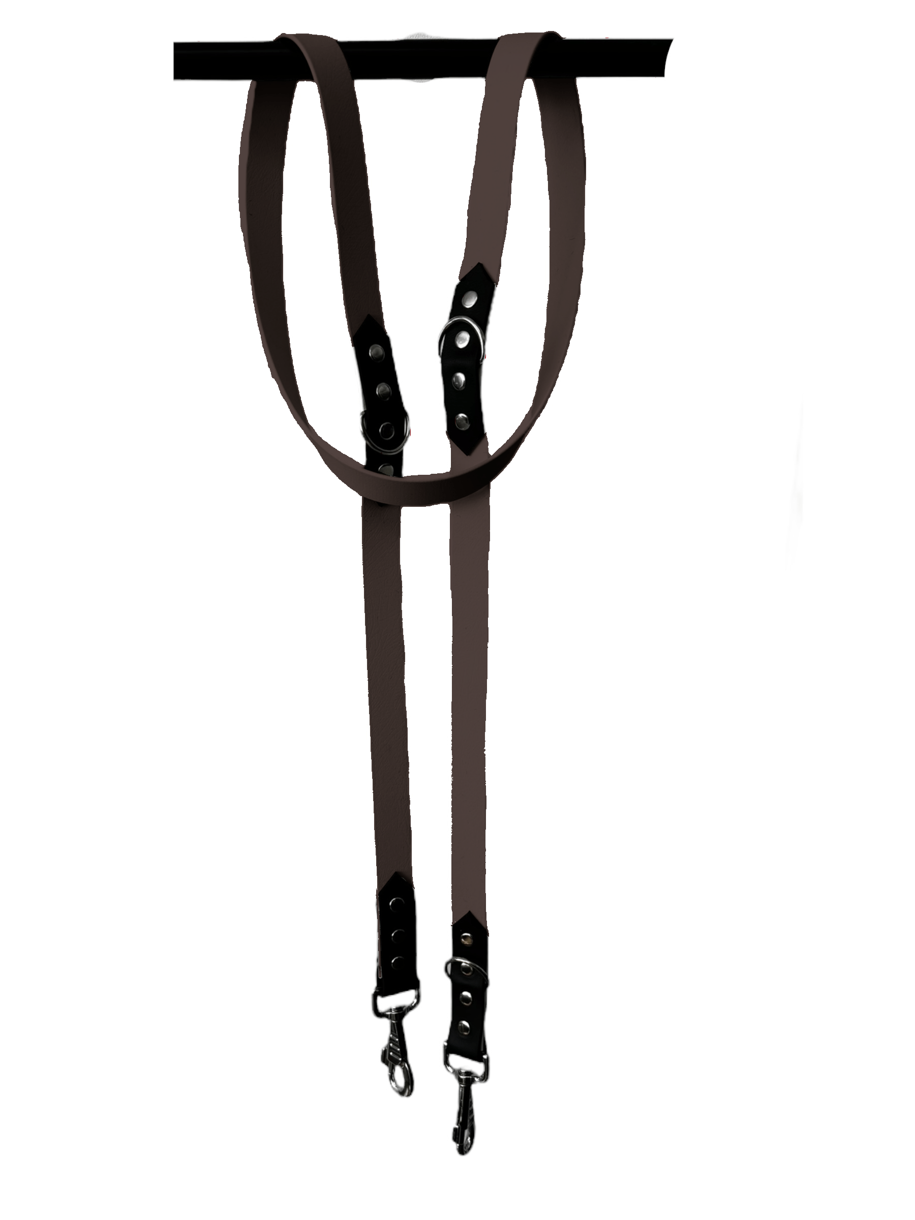 L'atelier du Fourmilier Laisse Marron Foncé Laisse Réglable 3 Positions