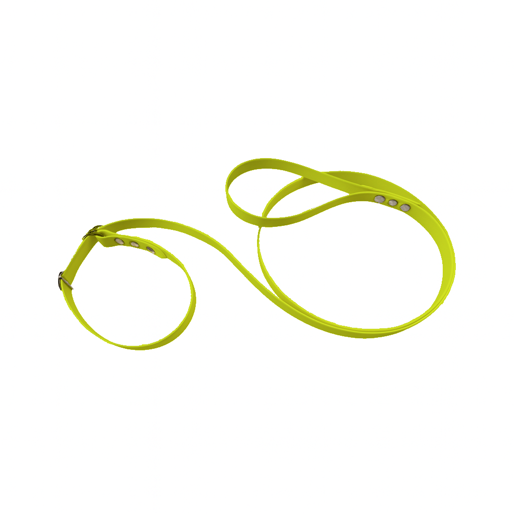 L'atelier du Fourmilier Laisse martingale Jaune Fluo Laisse martingale en BioThane – Largeurs 19 mm ou 25 mm