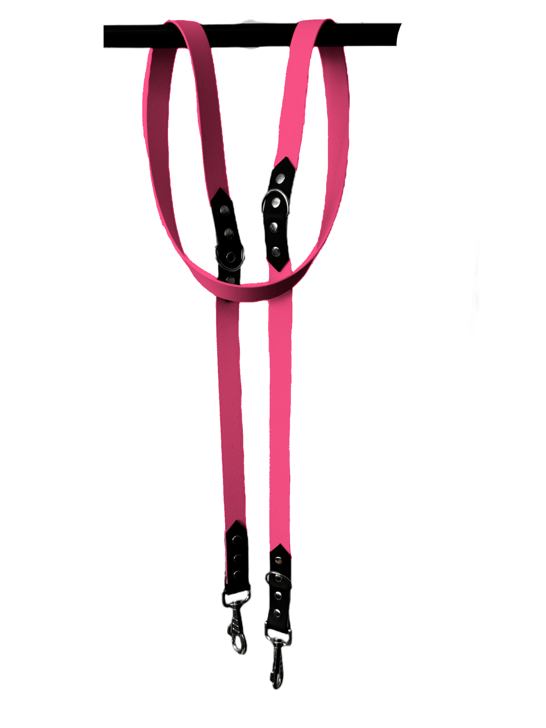 L'atelier du Fourmilier Laisse Rose Fluo Laisse Réglable 3 Positions