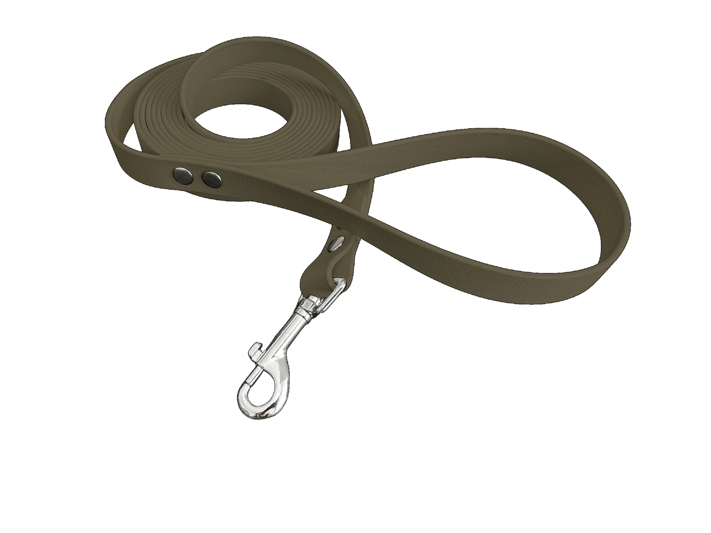 L'atelier du Fourmilier Laisse Vert Olive Longe en BioThane personnalisable – Largeurs 19 mm ou 25 mm – Longueur au choix jusqu'à 20 mètres