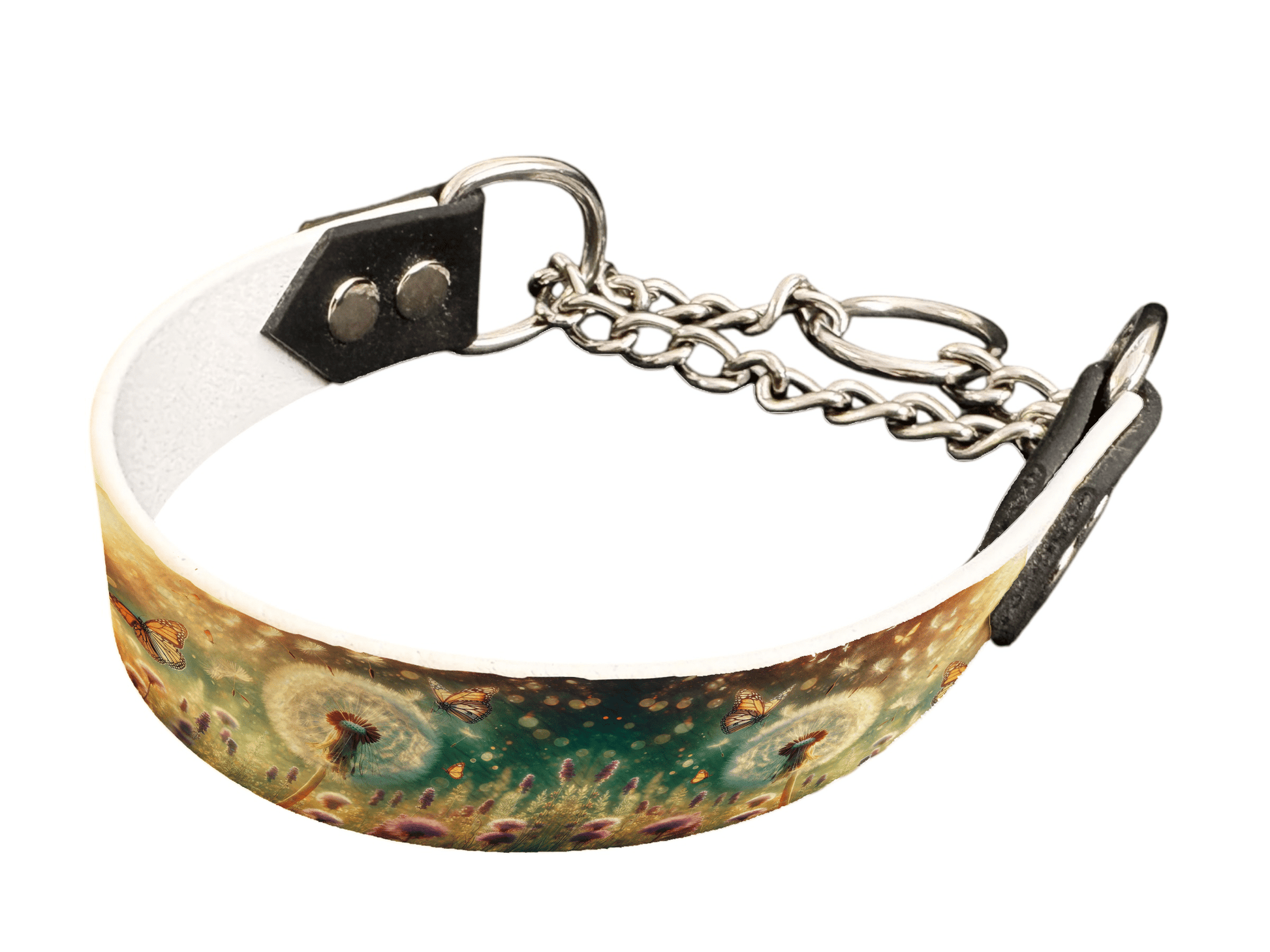 L'atelier du Fourmilier Martingales 110 Martingale pour chien en BioThane® imprimé – Collection plantes et fleurs – 25mm