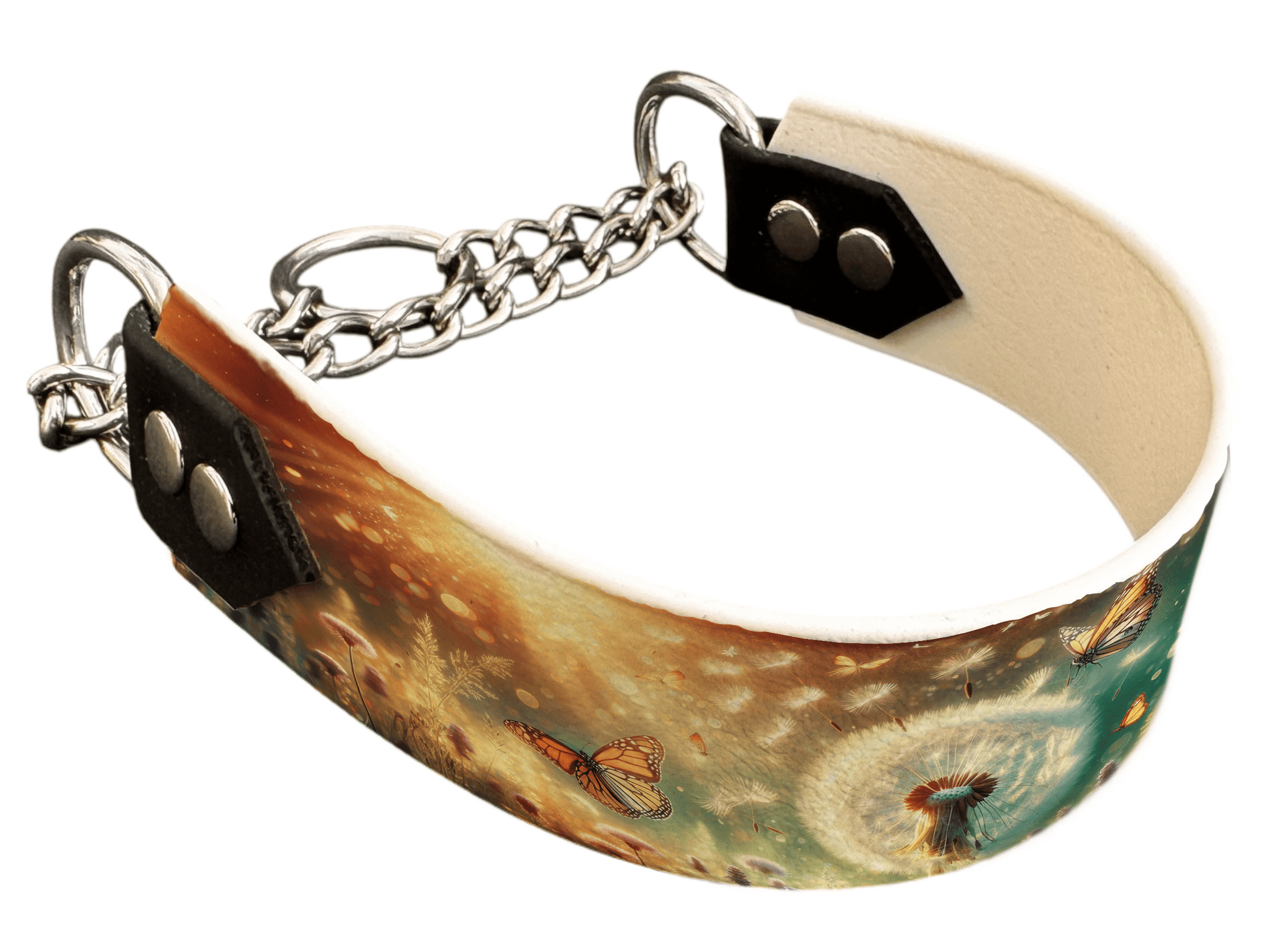 L'atelier du Fourmilier Martingales 110 Martingale pour chien en BioThane® imprimé – Collection plantes et fleurs – 38mm