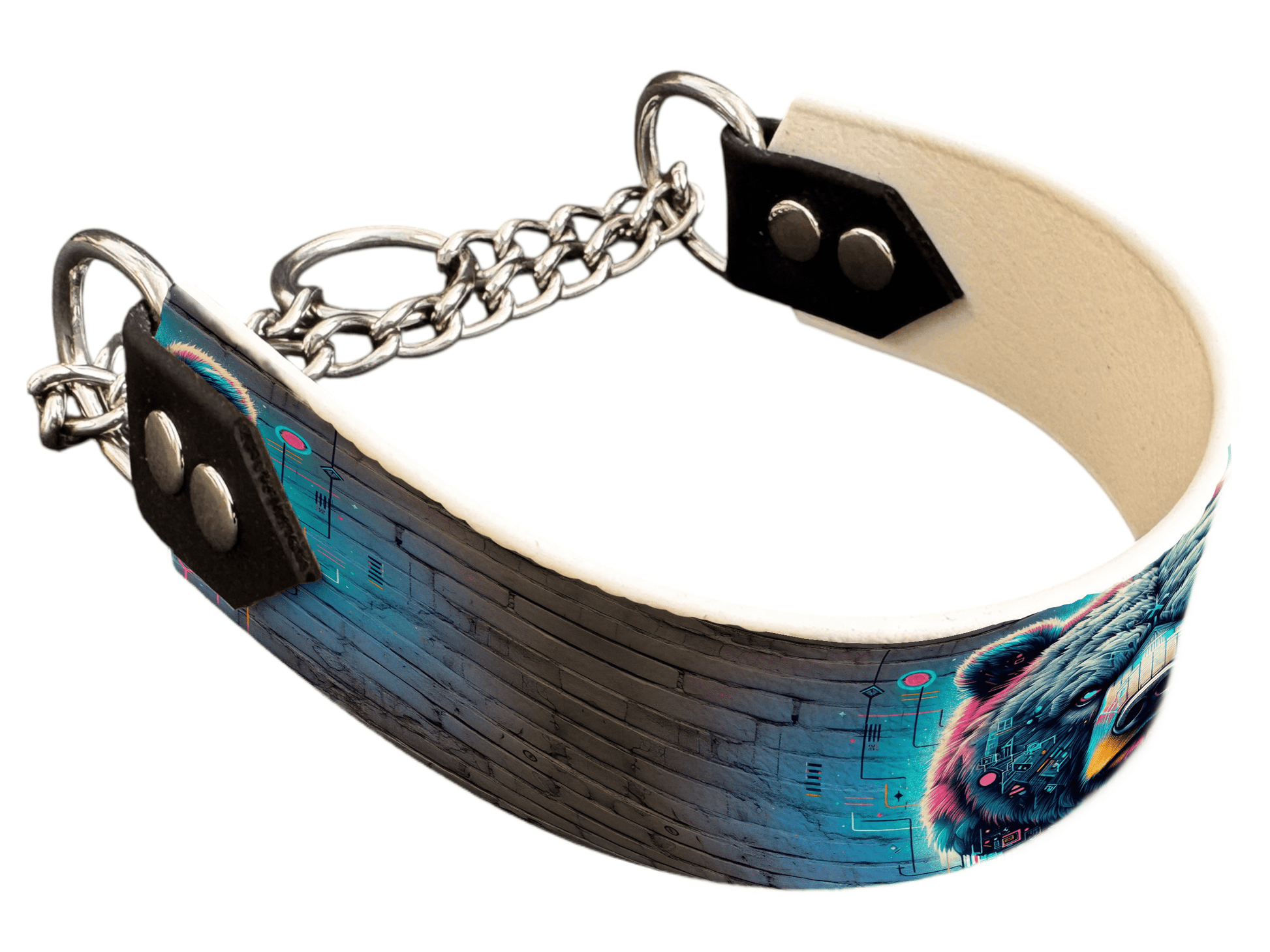 L'atelier du Fourmilier Martingales 118 Martingale pour chien en BioThane® imprimé – Collection pop art– 38mm