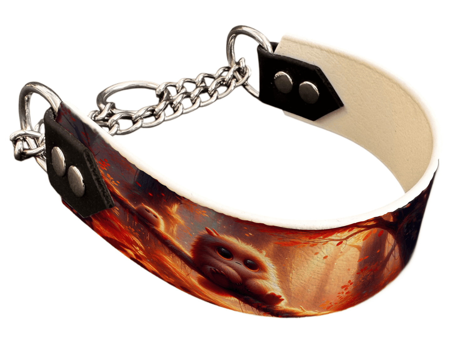 L'atelier du Fourmilier Martingales 126 martingale pour chien en BioThane® imprimé – Collection monstres et créatures imaginaires– 38mm